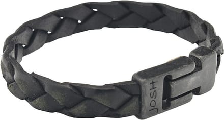 JOSH Heren Leren Armband Zwart | 24902-BRA