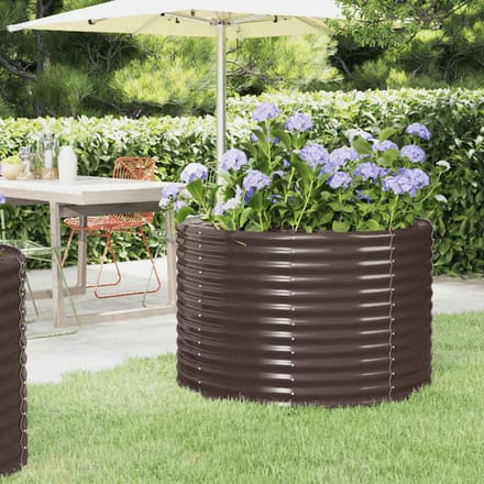 vidaXL - Plantenbak - 100x100x68 - cm - gegalvaniseerd - staal - bruin
