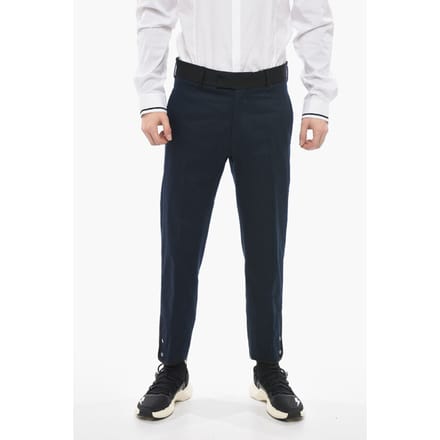 Slim Fit TOM-broek met contrasterende randen en enkelknopen in blauw