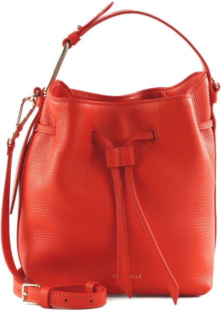COCCINELLE Leren Handtas Schoudertas Malory Handbag Grained Leather Gazpacho Oranje