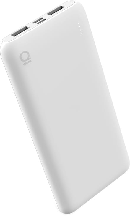 Qware - Powerbank - USB-C/USB-A - 10.000 mAh - Geschikt voor Apple Iphone/Samsung - 3x Volledig Vol – Wit