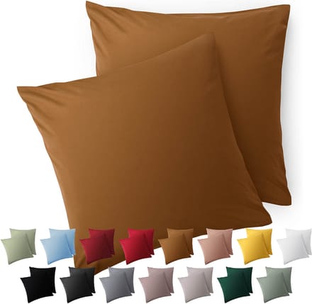 Blumtal Kussensloop Microvezel Kussenhoes 40 x 40 cm - Pumpkin Spice - Met Rits - Set van 2