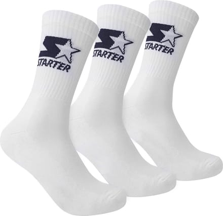 Starter - 3-Pack Crew Socks - Sportsokken - 43 - 46 - Wit