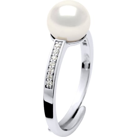 Ring Zoetwater Parel sieraden 7-8mm Wit en zirkonium oxides 925