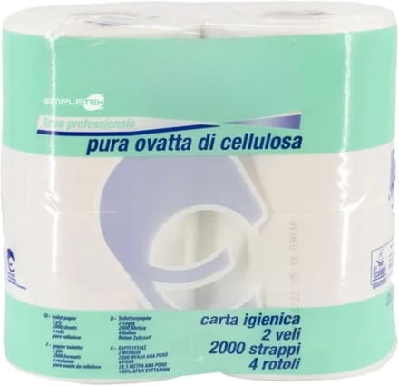 Toiletpapier Rollen - Hygiëne Papier - Dagelijks Gebruik - Grootverpakking 4 Rollen - 2000 Scheuren