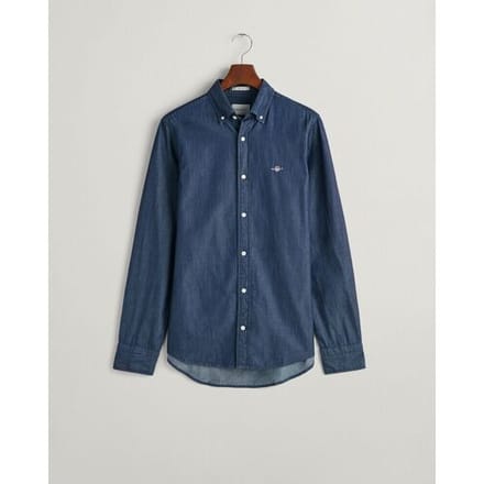 Gant Overhemd Slim Indigo Chamrbray Donker Indigo / male