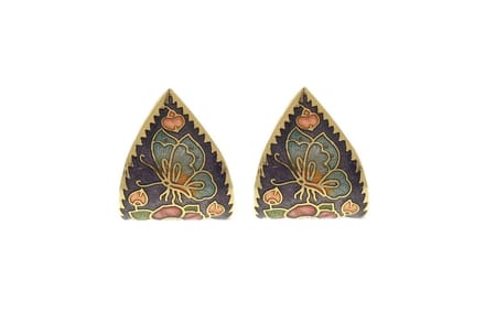 Behave - Oorclips dames - vlindermotief - paars - 3 cm