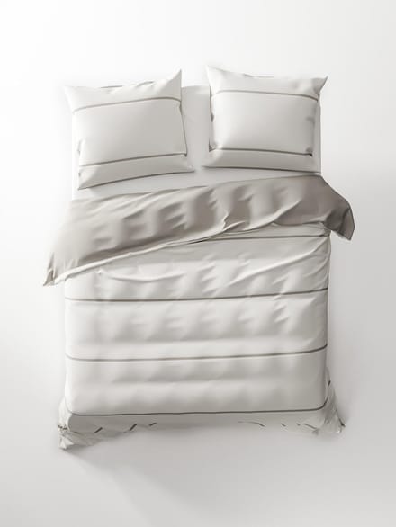 HNL Jason Dekbedovertrek - Eenpersoons - 140x200/220 cm - Off-White/Bleached Sand