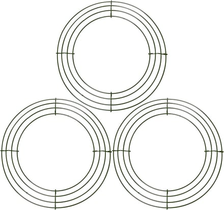 Metalen Krans Frames - Draadkrans Basis - Bloemschikken Knutselen - Roestwerende Coating - 3 Stuks 20cm - Groen