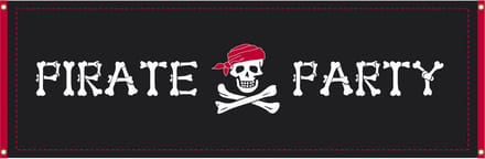 Piraten spandoek Pirate Party 2,2m