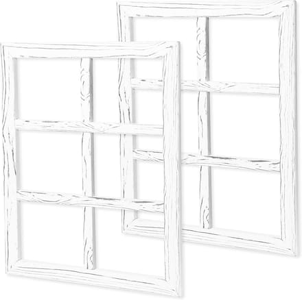 Decoratieve Raamkozijn Wanddecoratie - Set van 2 - Rustiek Hout