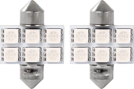 C5W 31mm autolamp 2 stuks blauw | LED festoon SV8.5 0.68W - 12V DC