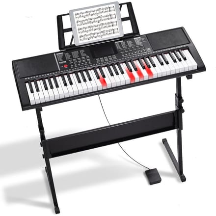 Clavier Piano Numérique 61 Touches Électrique Portable avec Support Réglable