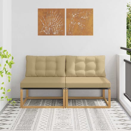 vidaXL - Buiten - Midden - Sofa - Massief - Acacia - Hout - Wit