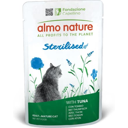 Almo Nature Sterilised Kattenvoer Tonijn - Maaltijdzakje - 30 x 70 gram