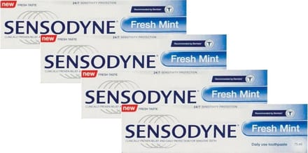 Sensodyne Tandpasta Fresh Mint - Voordeelverpakking 4 x 75 ml