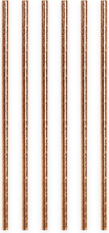 20 Papieren rietjes Metallic Rosé Goud - 6mm x 197mm