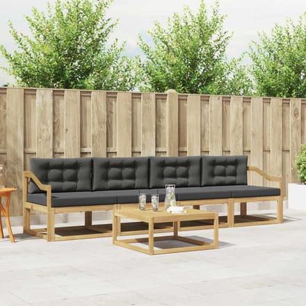 vidaXL - Buiten - bank - set - 4 - st - 4-zits - Wit - en - antracietkleurig