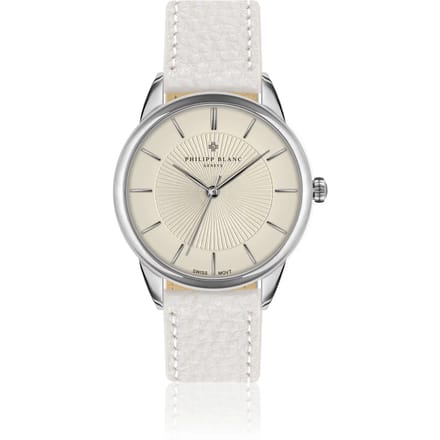 Lederen horloge Philipp Blanc Silver