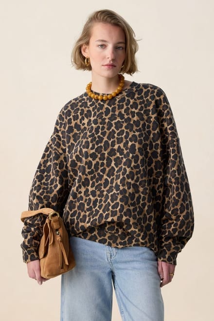 Sissy-Boy - Beige sweater met leopard print