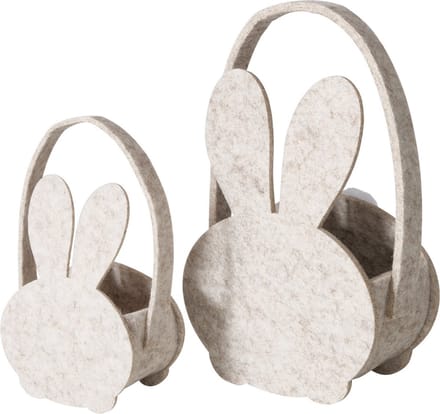 Boltze Home Pasen Geschenktas Konijn 2-delig grijs vilt. klein h19cm groot h25cm Paashaas
