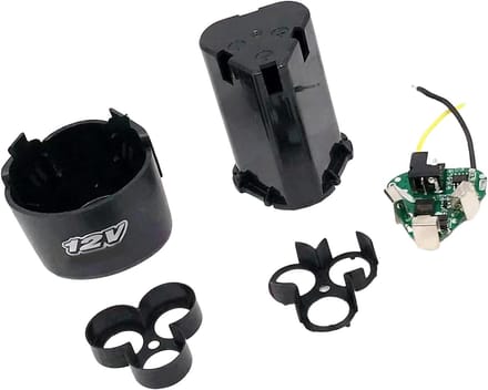 Batterij Houder - Opslag Case - Lithium Batterijen - Schokbestendige Shell - 6.5cm - Zwart