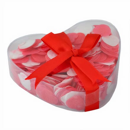 Verhaak Badconfetti -  Valentijn Cadeautje Vrouw – Hartvorm met Geschenksdoos - 2 stuks – Wit en Rood