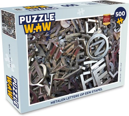 Puzzel Metalen letters op een stapel - Legpuzzel - Puzzel 500 stukjes