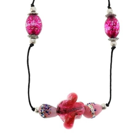 Behave - Lange kralenketting - Vrouwelijke boho look - Roze accenten