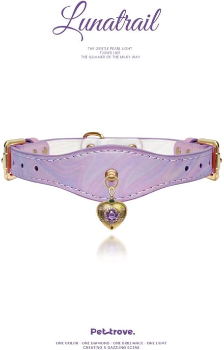 Hondenhalsband Pettrove Laserleer Goud Paars Hart
