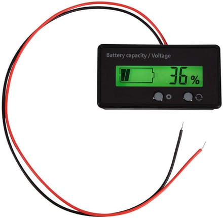 Batterij Indicator - Capaciteitsmeter Voltmeter - Accu Status Tonen - Waterdicht PVC Oppervlak - 6-70V - Zwart