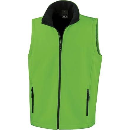 Result Printable Soft Shell Bodywarmer RT232 - Vivid Green/Black - S