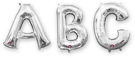 Vegaoo - Zilverkleurige aluminium letter ballon 32cm