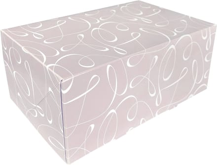 Gebaksdoos | Swirl | karton | 21x14x9cm | zonder venster | 100 stuks