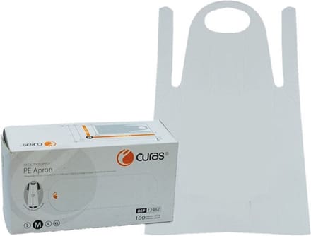 Wegwerpschorten Plastic op rol 100 stuks Wit | 72 x 120 cm | Bescherming – Schort – Werkschort | De Veiligheids-winkel