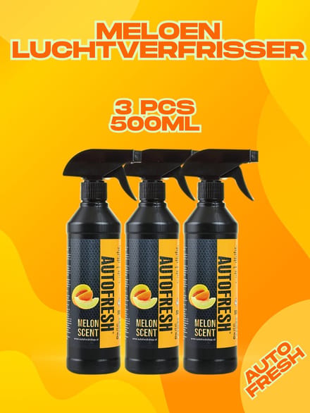 AutoFresh Meloen Luchtverfrisser Set, Autoparfum, Autoge -3 X 500 ml (Bundel Pack)