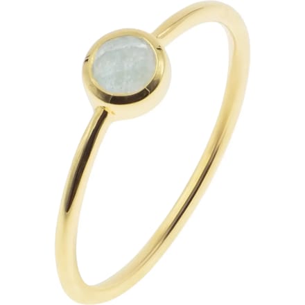 Gouden plaat ring met aquamarijn voor vrouwen Sloya Gemia