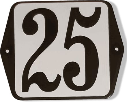 Huisnummer standaard nummer 25