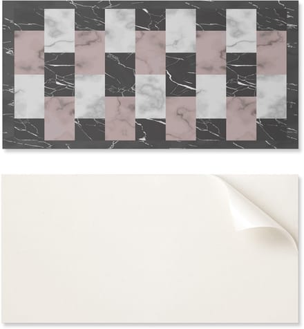Set zelfklevende vinyltegels met marmerpatroon, 10x40x20 cm