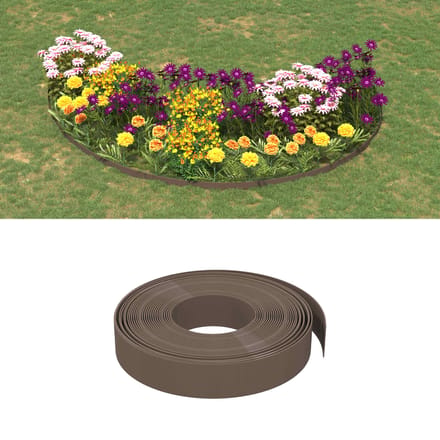 vidaXL - Tuinkanten - 25 - m - 10 - cm - PE - Bruin