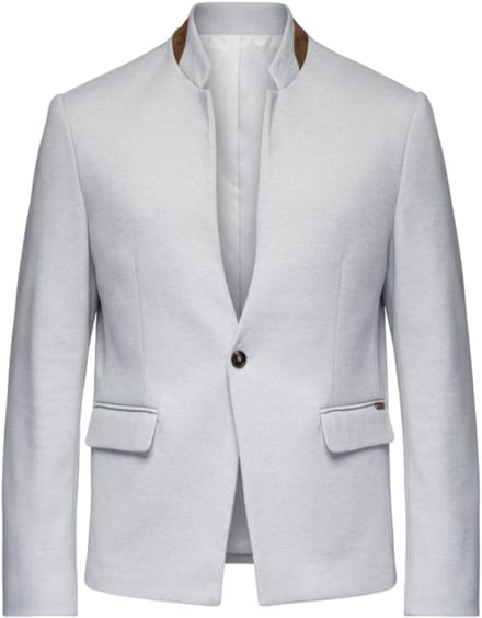 OMBRE Blazer - Regular Fit - Knopen - Gemeleerd Grijs gemêleerd M