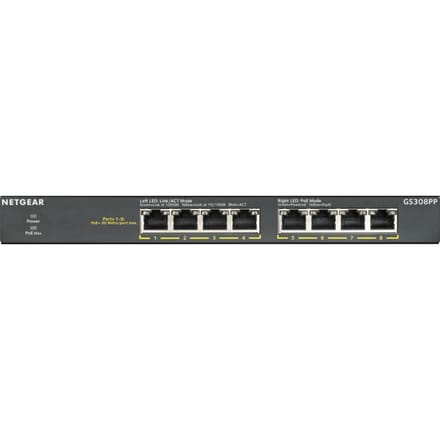 NETGEAR GS308PP - Netwerk Switch - Unmanaged - 1 Gbps - PoE Switch - 8 poorten