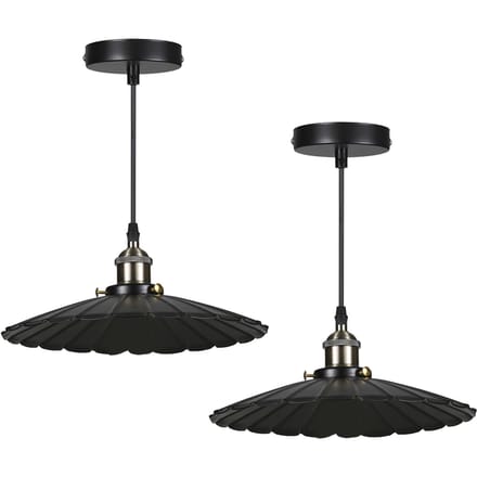Tomshine AC110V Retro hanglamparmaturen E26-fitting Vintage kroonluchter hanglamp 2 Packs zwart