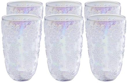 Waterglazen Ice Flowers paars (6/set) Kare Design