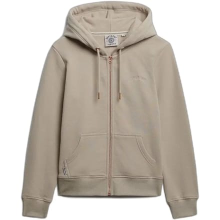 Superdry - Essential Logo halfgeborstelde hoodie met rits - Dames - Hoodies