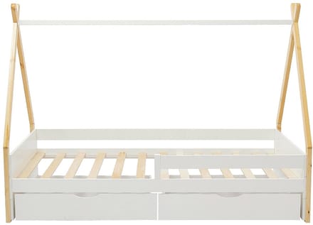 Vente-unique Tipibed hout natuurlijk licht, wit 90 x 190 cm