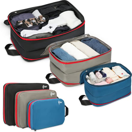 Hikr Packing Cubes - 3-delige set waterdicht met compressie voor bagage