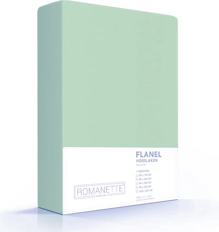Luxe Hoeslaken Verwarmend Flanel - Misty Green