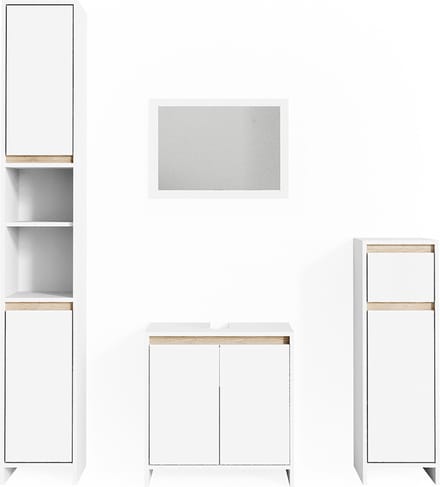 Vicco Badkamermeubel set Emma, Wit/Sonoma, 4-delig