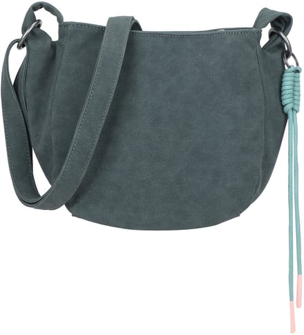 Fritzi aus Preußen schoudertas Sue02 Suede Jacky Crossbody Soft Grey Blue blauwgrijs
